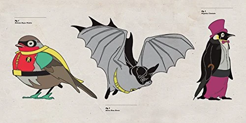 Pyramid International "Batman Animals Canvas Print, Multi-Colour, 50 x 100 x 1.3 cm