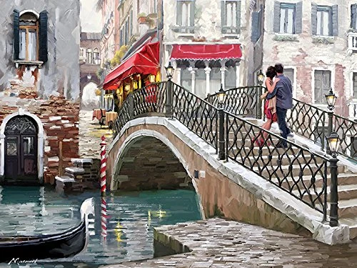 Art Group WDC100259 The Richard Macneil (Venice Bridge) -Canvas Print 60 x 80cm, Wood, Multicolour, 60 x 80 x 1.3 cm