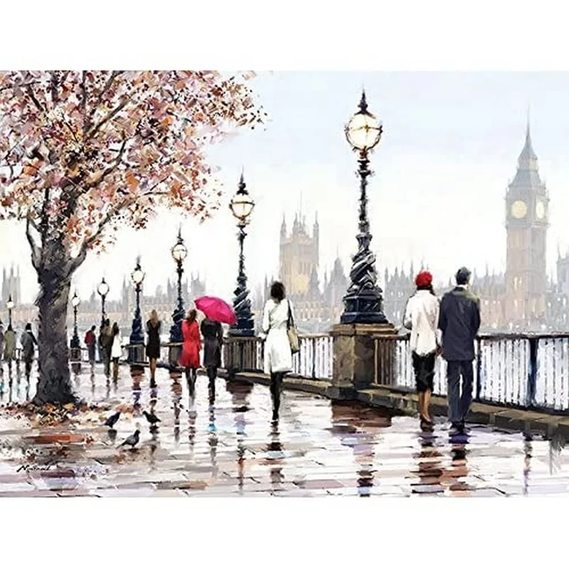 Art Group WDC100266 Richard Macneil (Thames View) -Canvas Print 60 x 80cm, Wood, Multicolour, 60 x 80 x 4.2 cm