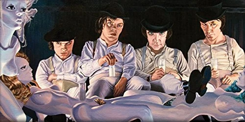 Pyramid International "The Milk Bar The Art of Justin Reed Canvas Print, Multi-Colour, 50 x 100 x 1.3 cm