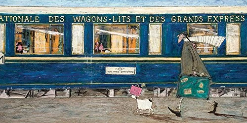 The Art Group "Sam Toft Orient Express Ooh La La Canvas Print, Cotton, Multi-Colour, 1.80 x 50.00 x 100.00 cm