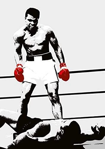 Pyramid International Muhammad Ali (Gloves Corbis) Canvas Print, Wood, Multicolour, 85 x 120 x 1.3 cm
