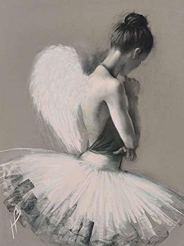 Art Group WDC100123 The Hazel Bowman (Angel Wings II) -Canvas Print 60 x 80cm, Wood, Multicolour, 60 x 80 x 1.3 cm