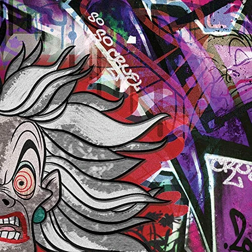 Pyramid International Cruella Deville (Graffiti) -Canvas Print 85 x 85cm, Wood, Multi-Colour
