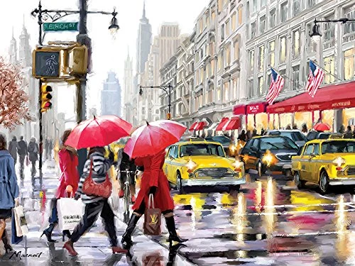 The Art Group Richard Macneil (New York Shoppers) -Canvas Print 60 x 80cm, Wood, Multicolour, 60 x 80 x 1.3 cm