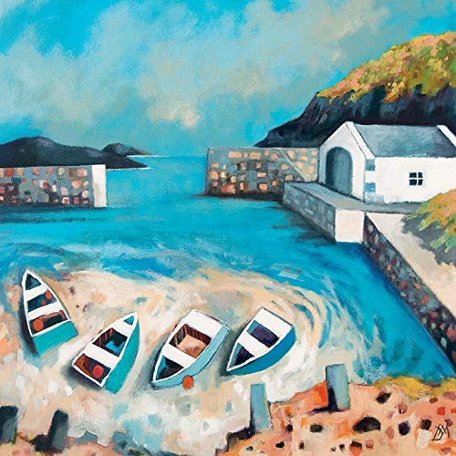 The Art Group Derek Melville (Ballintoy Harbour) -Canvas Print 85 x 85cm, Wood, Multicolour, 85 x 85 x 1.3 cm