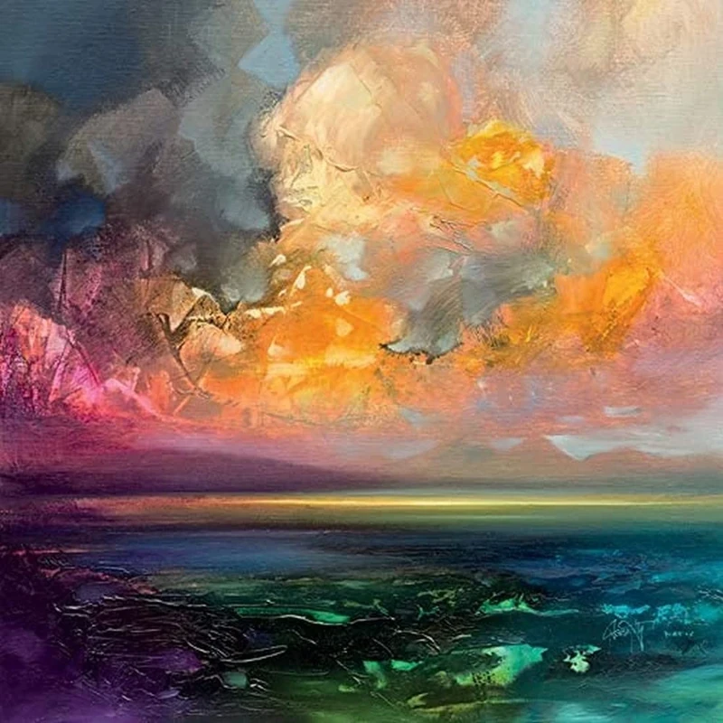 Art Group WDC98245 The Scott Naismith (Isle of Jura Emerges) -Canvas Print 85 x 85cm, Wood, Multicolour, 85 x 85 x 1.3 cm