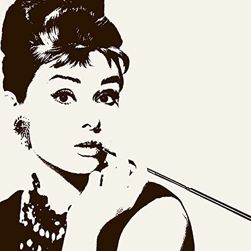 Pyramid International Audrey Hepburn (Cigarello) Canvas Print, Wood, Multi-Colour, 85 x 85 x 1.3 cm