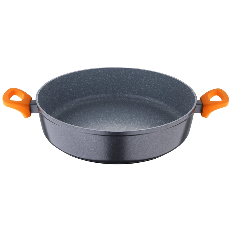 San Ignacio Lava – Paella Pan 32 cm – Made of Forged Aluminium – Non-stick Interior Whitford Grey Marble – Full Induction – Bakelite Handle with Soft Touch