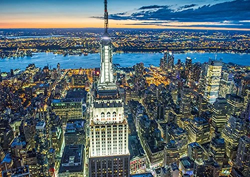 The Art Group Jason Hawkes (Empire State Building at Night) -Canvas Print 85 x 120cm, Wood, Multi-Colour, 85 x 120 x 1.3 cm