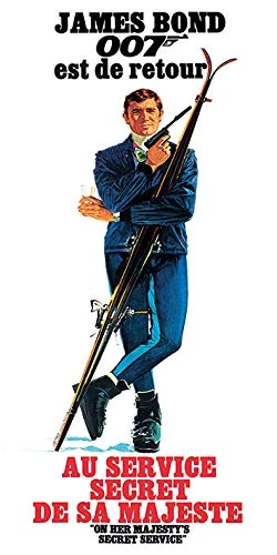 Pyramid International "James Bond On Her Majestys Secret Service - French Canvas Print, Multi-Colour, 50 x 100 x 1.3 cm