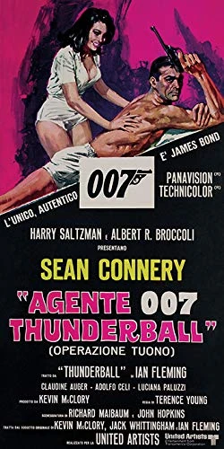 Pyramid International "James Bond Thunderball - Italian Canvas Print, Multi-Colour, 50 x 100 x 1.3 cm