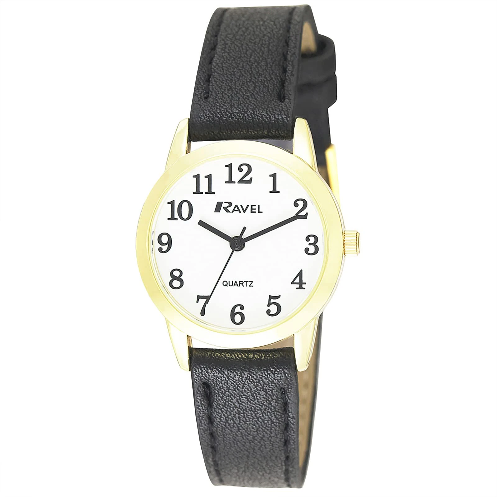 Ravel - Womens Modern Minimal Everyday Quartz Watch (27mm case) - R0132.02.2 - Black/Gold Tone Tone