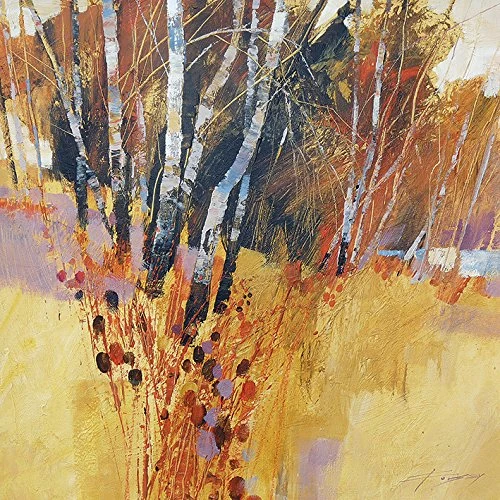 The Art Group Chris Forsey (Teasels and Birches) -Canvas Print 60 x 60cm, Wood, Multicolour, 60 x 60 x 1.3 cm