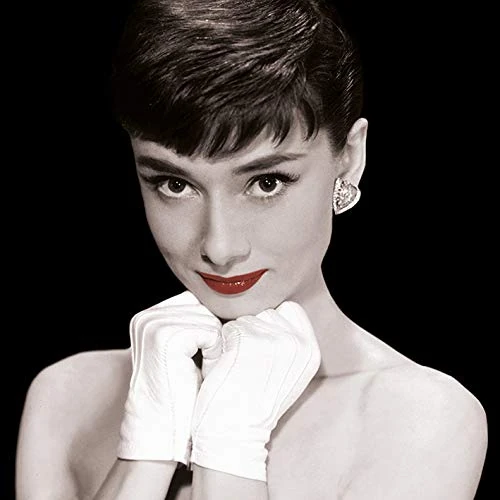 Pyramid International Audrey Hepburn Red Lips Canvas Print, Cotton, Multi-Colour, 1.8 x 85 x 85 cm