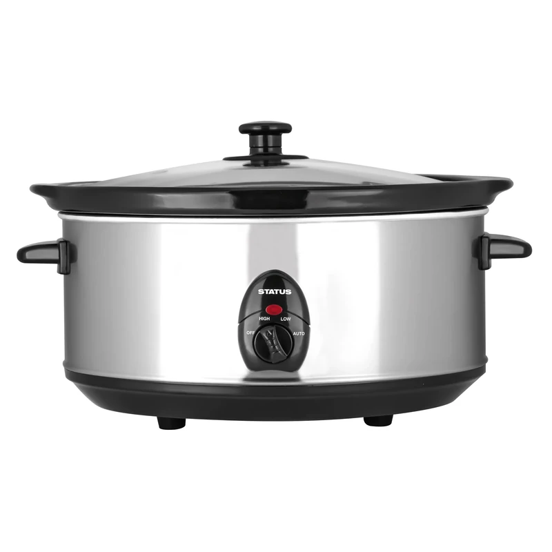 STATUS San Antonio Oval Slow Cooker – 6.5 Litre, 320 W, Stainless Steel, Three Heat Settings (SANANTONIO1PKB2)