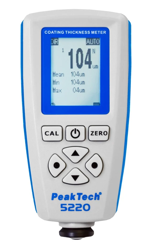 PeakTech P 5220 Professional Layer Thickness Gauge/Ultrasonic Layer Thickness Gauge with USB for Car Paint, (FE and Non-FE) Metals such as Zinc, Gold, Steel And Aluminium, 1 Piece