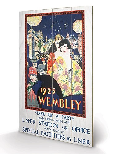 Pyramid International Wembley 1925-Wood Print 45 x 76cm, Wood, Multi-Colour, 45 x 76 x 1.3 cm - Image 1