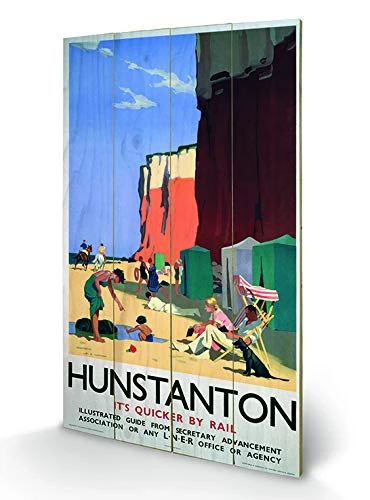 Pyramid International Hunstanton (3) -Wood Print 45 x 76cm, Multi-Colour, 45 x 76 x 1.3 cm