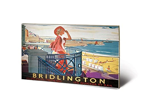 Pyramid International Bridlington (View) Wood Print, Multi-Colour, 45 x 76 x 1.3 cm
