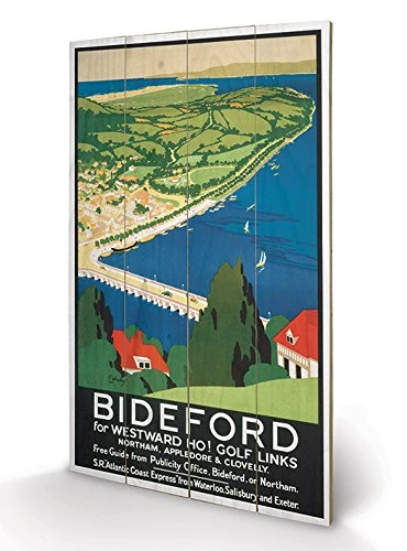 Pyramid International Bideford Wood Print, Multi-Colour, 45 x 76 x 1.3 cm