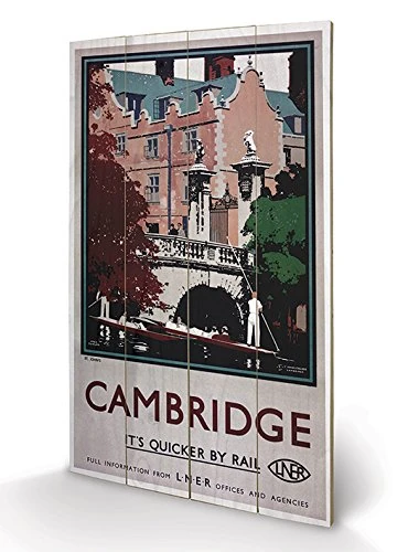 Pyramid International Cambridge (St John's) -Wood Print 45 x 76cm, Multi-Colour, 45 x 76 x 1.3 cm
