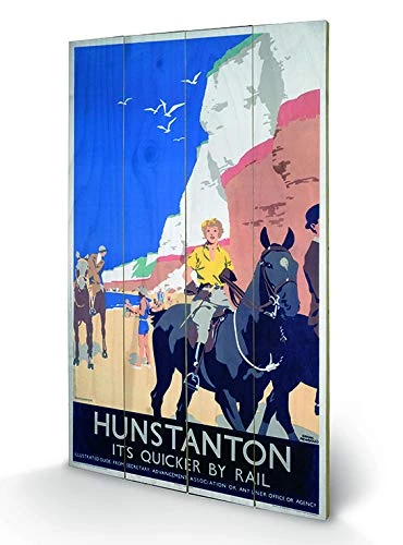 Pyramid International Hunstanton (4) -Wood Print 45 x 76cm, Multi-Colour, 45 x 76 x 1.3 cm