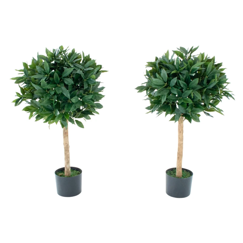 2 x Artificial Bay Trees (3ft/91cm)- Premium Quality Natural Appearance