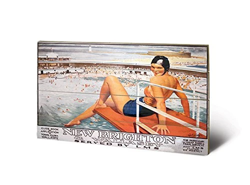 Pyramid International New Brighton & Wallasey-Wood Print 45 x 76cm, Multicoloured, 45 x 76 x 1.3 cm
