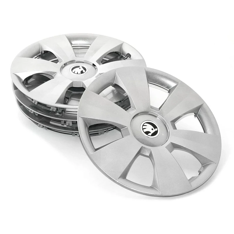 Skoda 6V0071455 Hub Caps 15 Inch Dentro 4x Wheel Trims
