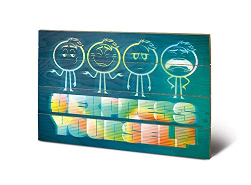 Pyramid International The Emoji Movie (Express Yourself) -Wood Print 40 x 59cm, Multi-Colour, 40 x 59 x 1.3 cm
