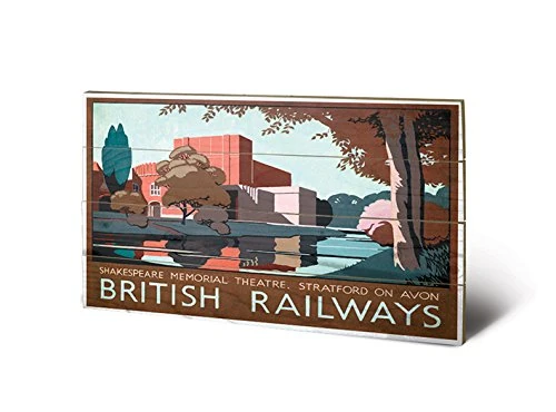 Pyramid International Stratford on Avon (Shakespeare) -Wood Print 45 x 76cm, Multi-Colour, 45 x 76 x 1.3 cm