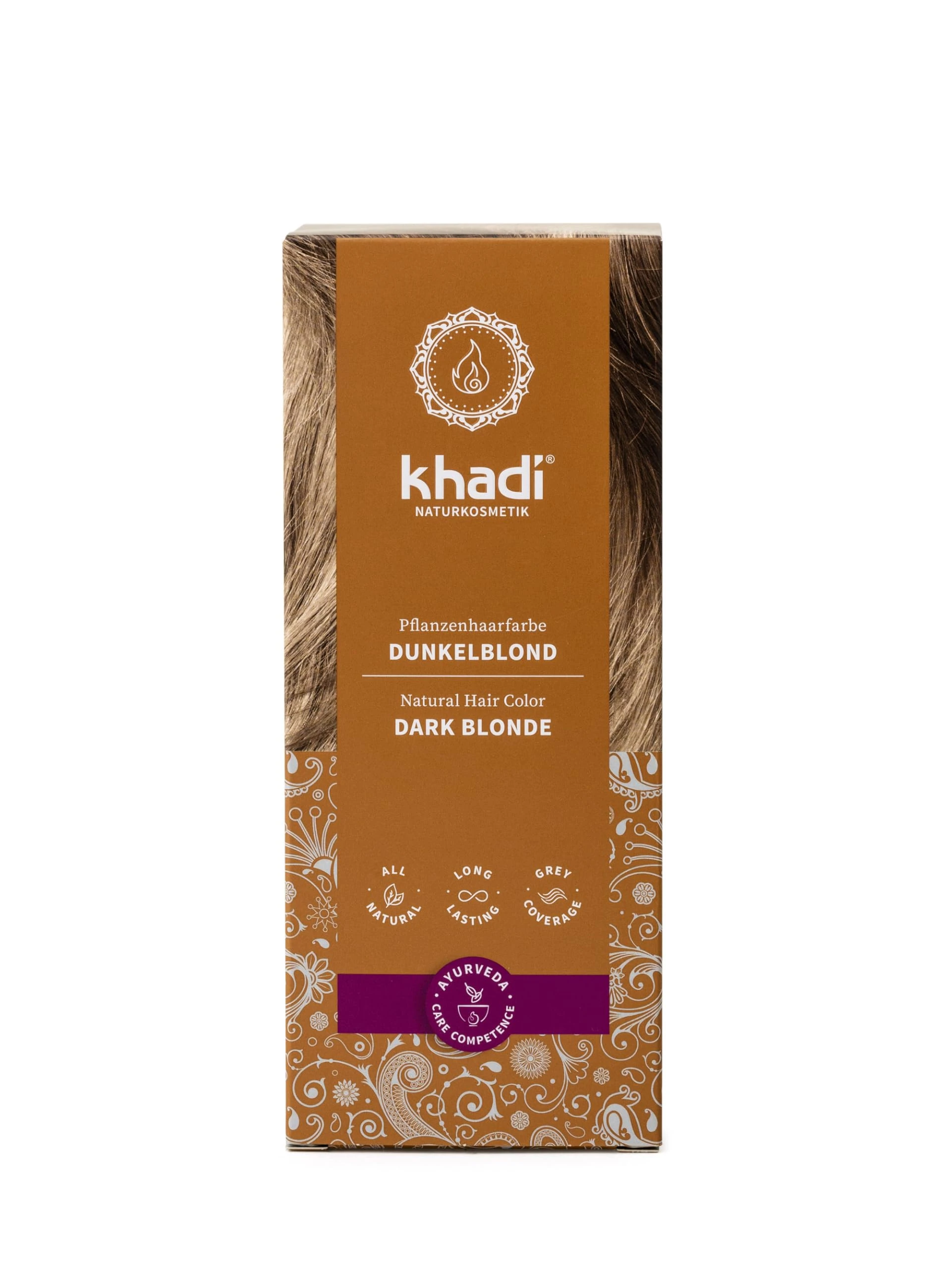 khadi DARK BLONDE Natural Hair Colour - Hair Colour for matte, medium ash blonde to rich dark blonde - 100% plant-based & natural - 100g