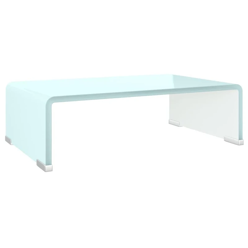 vidaXL Green TV Stand and Monitor Riser in Tempered Glass - Modern Design For Living Room and Office - Easy to Clean