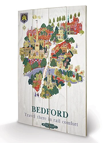 Pyramid International Bedford Wood Print, Multi-Colour, 45 x 76 x 1.3 cm