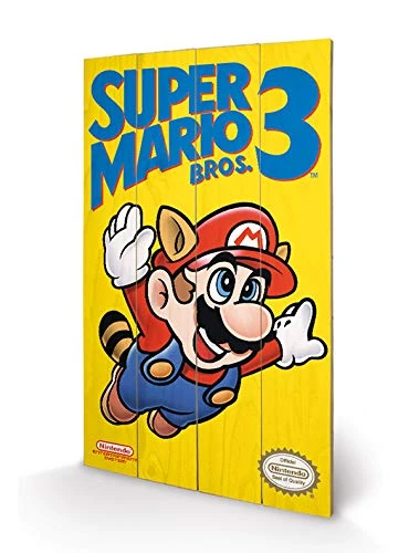 Pyramid International Super Mario Bros. 3 (NES Cover) -Wood Print 45 x 76cm, Multi-Colour, 45 x 76 x 1.3 cm