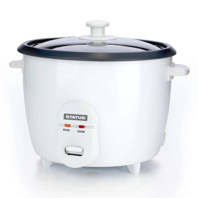 STATUS Santa Clara Rice Cooker, 1.8L 700W Round Electric Steamer with Keep Warm Function, Non Stick Bowl White (SANTACLARA1PKB4)