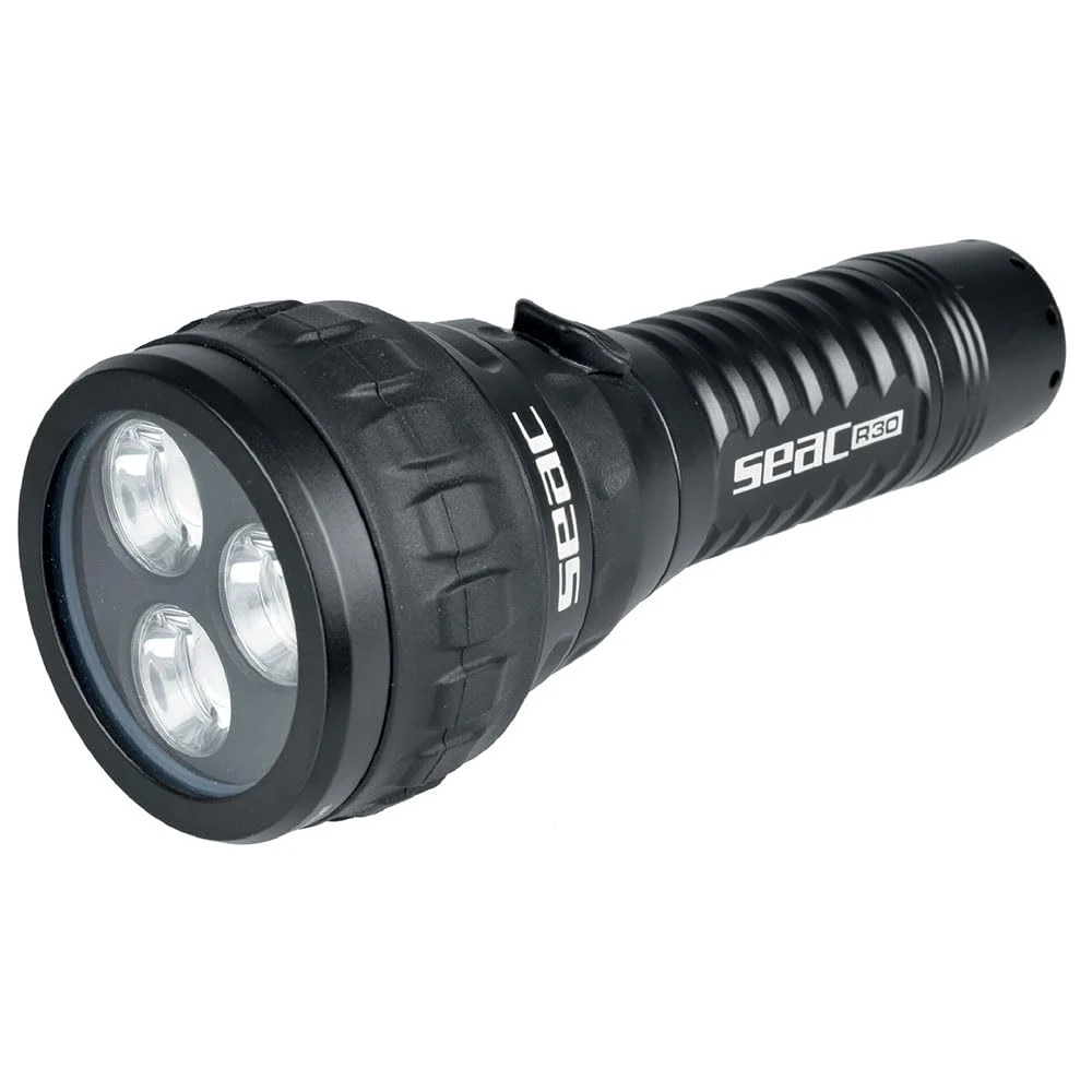 Seac R30, Diving Torch Light, 3 LED, 1500 Lumens, Micro-USB Rechargeable
