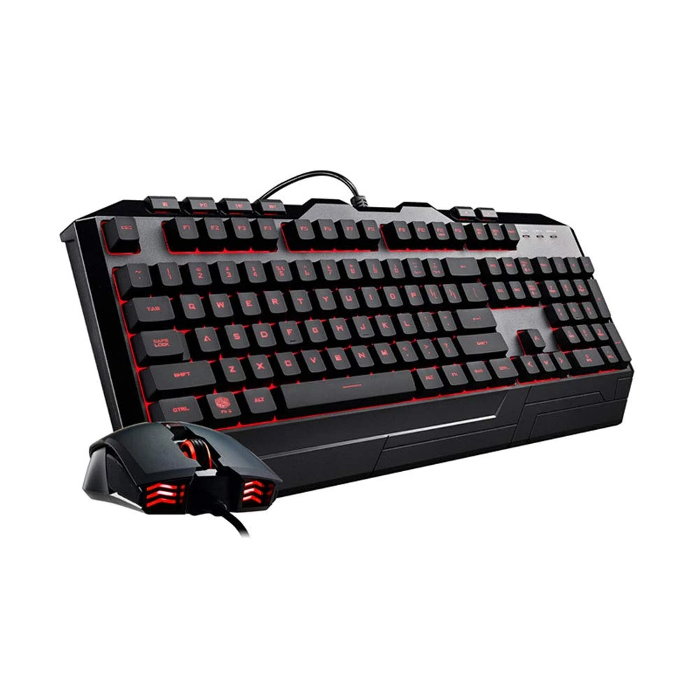 Cooler Master Devastator 3 Gaming Keyboard & Mouse Combo - Membrane Switches with 7 Colour LED Backlighting, Dedicated Media Keys & Wrist Rest - MM110 Gaming Mouse - QWERTY IT Layout