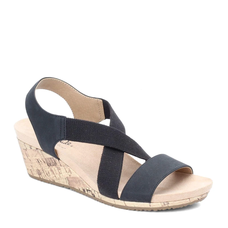 LifeStride Women's Mexico Wedge Sandal, Black, 6 UK