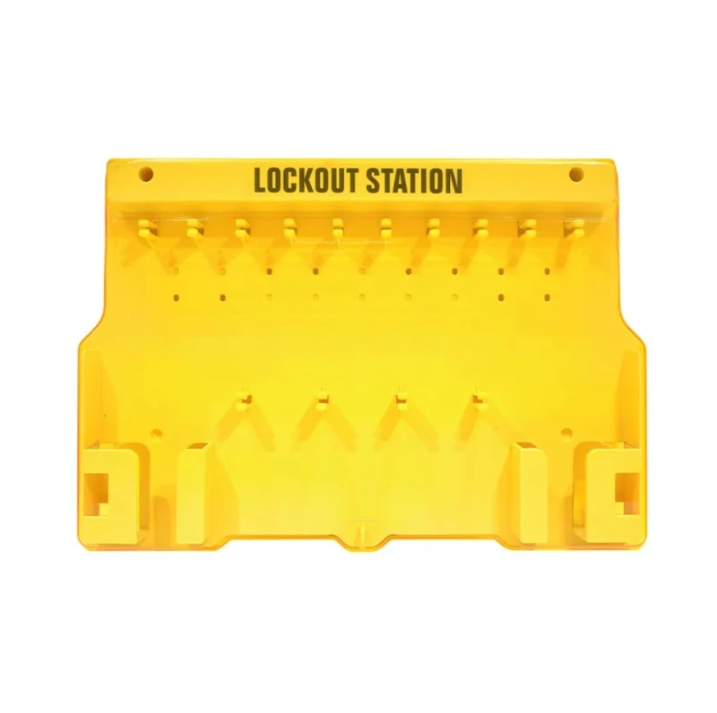 Lockout Tagout Station Board Only - Yellow with Protective Cover | Holds Up to 15 Pieces | Durable Safety Organiser for Industrial LOTO Compliance