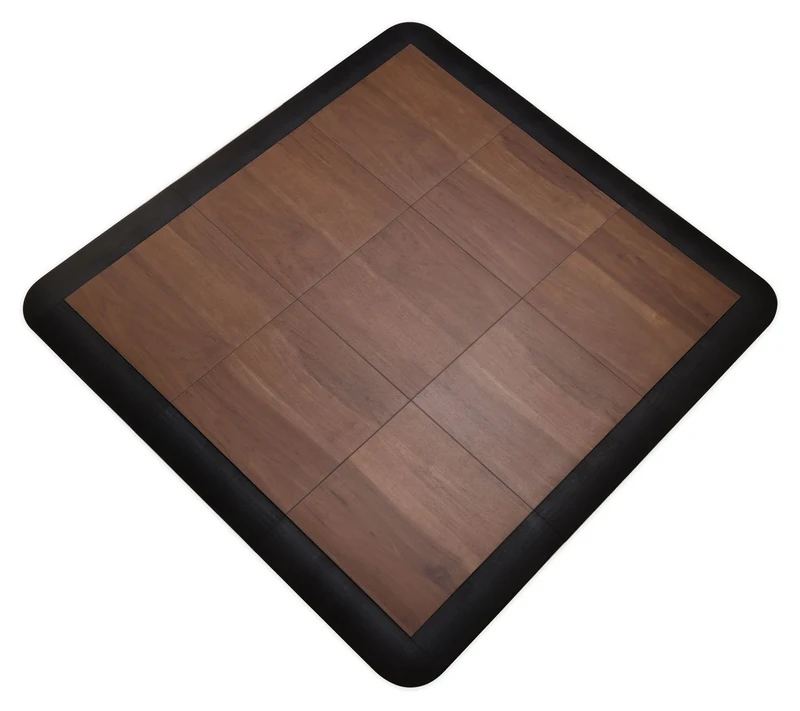 SnapFloors 3X3DKMAPLEFLOOR Modular Dance Floor Kit (3' x 3'), DARK MAPLE, 21 Piece - Image 1