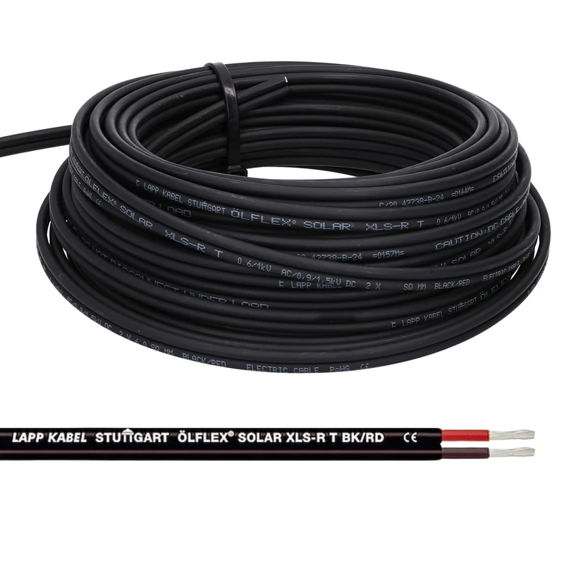 20 m Bundle Lapp Ölflex© Solar XLS-R T 2 x 2.5 mm² BK/RD Solar Cable Twin Cable