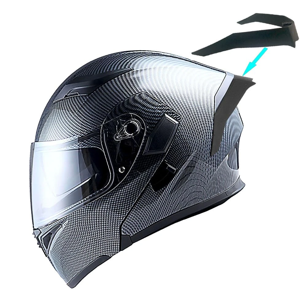 1Storm Motorcycle Modular Full Face Helmet Bike Flip up Dual Visor Sun Shield: HB89 Carbon Fiber Black