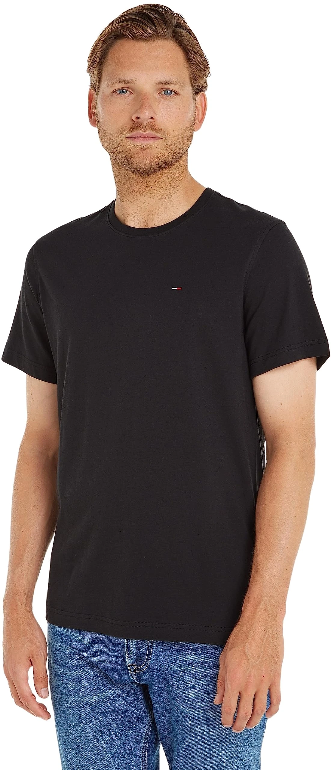 Tommy Jeans Men's Tjm Xslim Jersey Tee Dm0dm04411 S/S T-Shirt, Black (Tommy Black 078), XXL