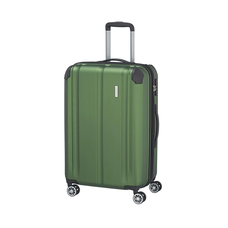 travelite hard shell suitcase medium, expandable, 4 wheels, CITY, trolley with scratch-resistant surface, TSA lock, expansion fold, 68 cm, 78 - 86 l