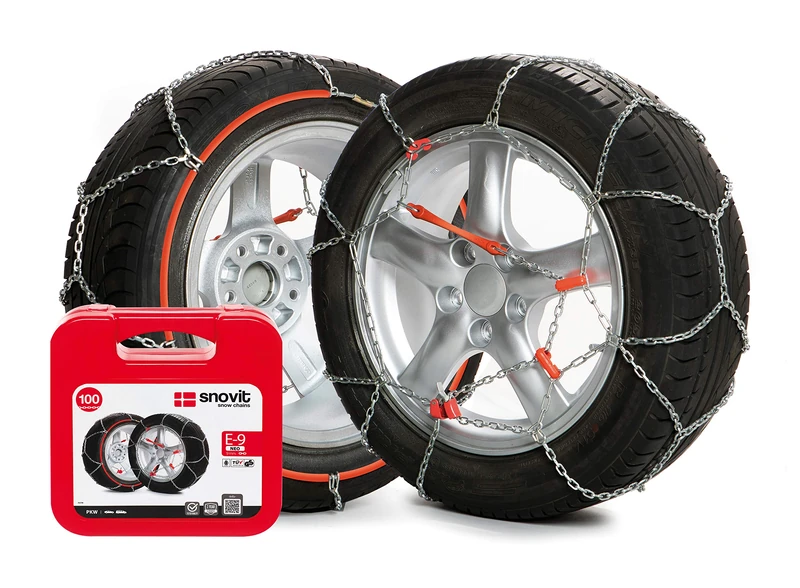 E-9 NEO Set of 2 Snow Chains, 9 mm E-9 NEO Size 130 for Various Tire Measurements