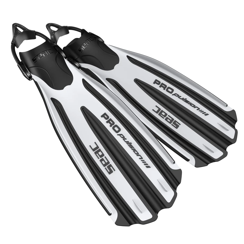 Seac Sub Propulsion S SCUBA Diving Fins, Sling Strap, Open Heel, High Performance (Made in Italy), white, 4/6UK