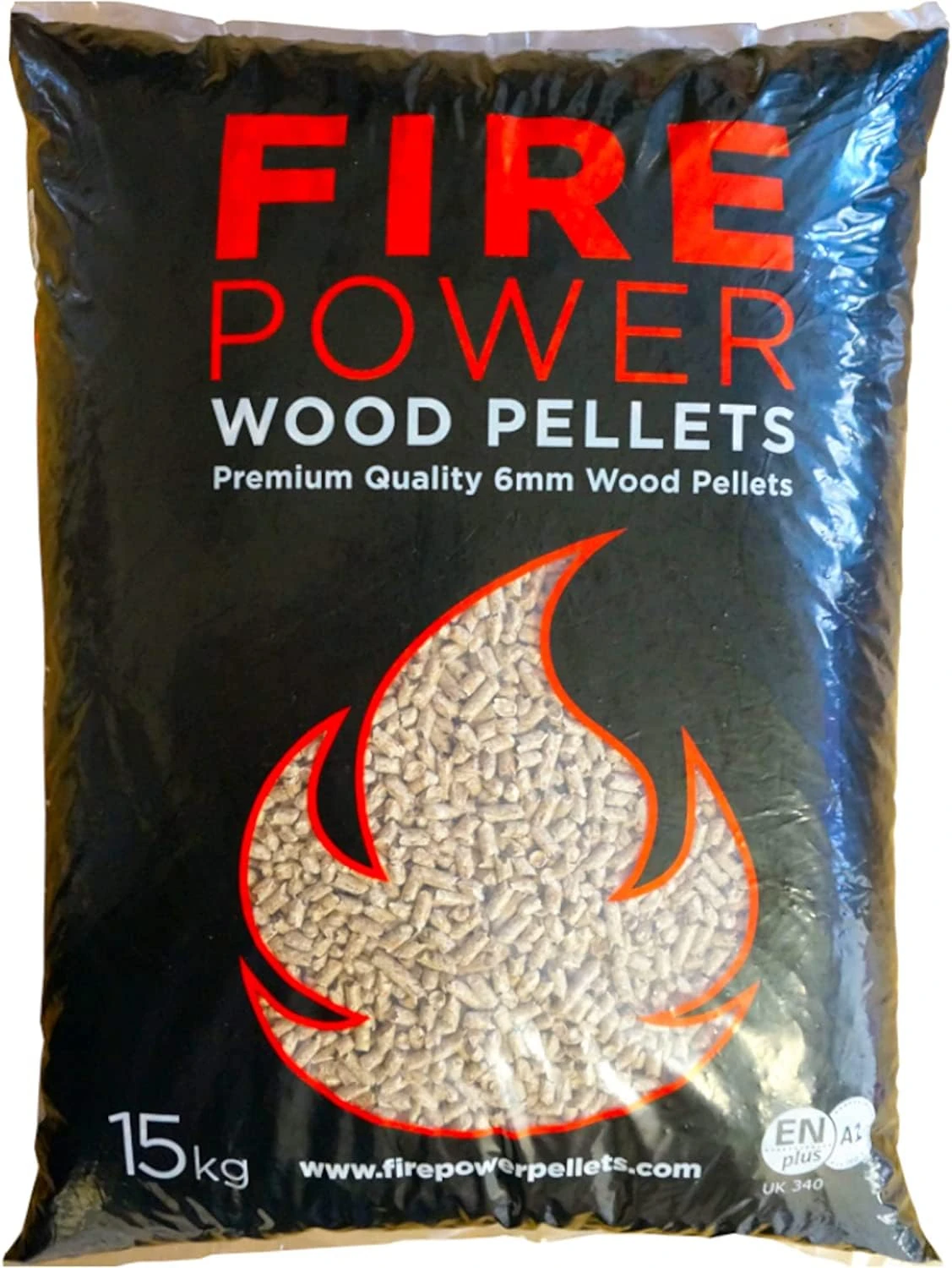 Firepower 15kg Premium Wood Pellets for Pizza Oven, Smoker, BBQ & Grill - High Heat Cooking Fuel - Easy-Light, Low Moisture, Softwood Pellets for Ninja Woodfire, Ooni, Traeger & Pellet Stove