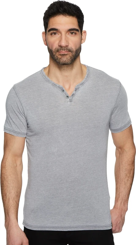 Lucky Brand Men's Venice Burnout Notch Neck Tee Shirt T, Frost Grey, XL